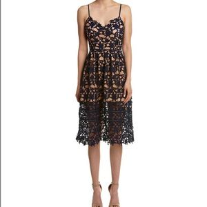 Few Moda || Navy Blue Lace Dress with Underline